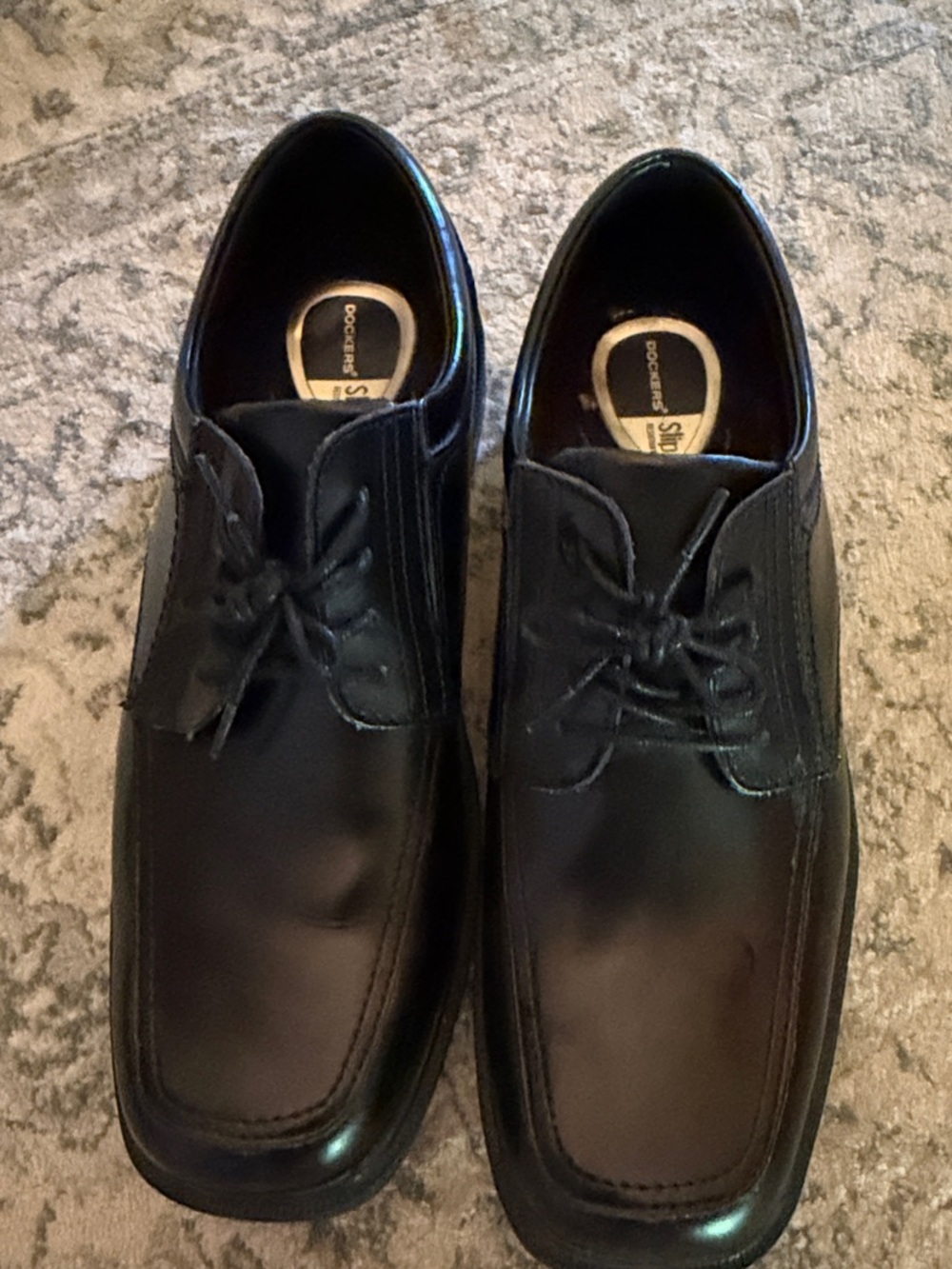 Dr. Scholl's Black Men's Lace-Up Square-Toe Dress Oxfords